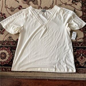 Style & Co White Boxy Short Sleeve T-Shirt